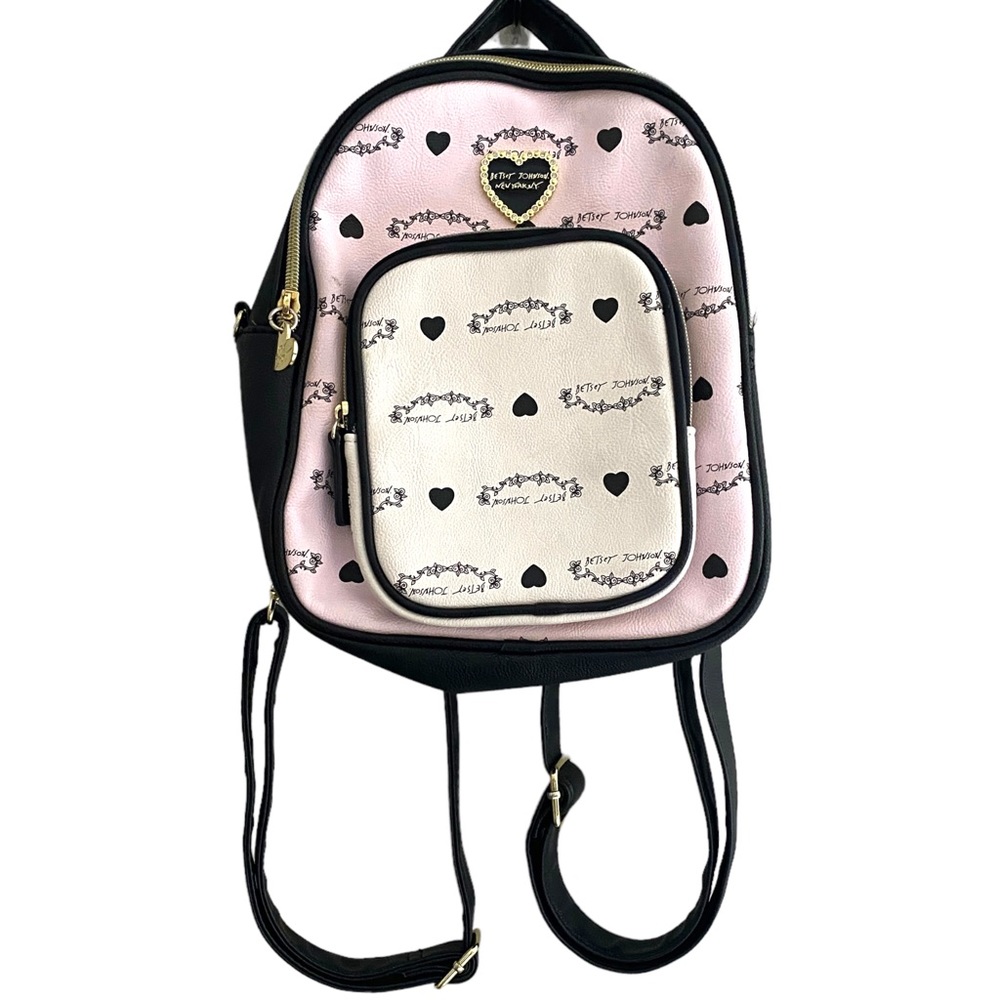 Betsey Johnson Backpack Pink, White & Black